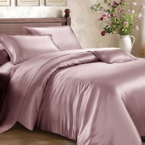 Zestaw: Malbery 160/200 +2x 50/70 Pościel Jedwabna - wzór: Powdery Pink