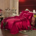 Zestaw: Malbery 180/200 +2x 50/70 Pościel Jedwabna - wzór: Red Wine - Zdjęcie 1
