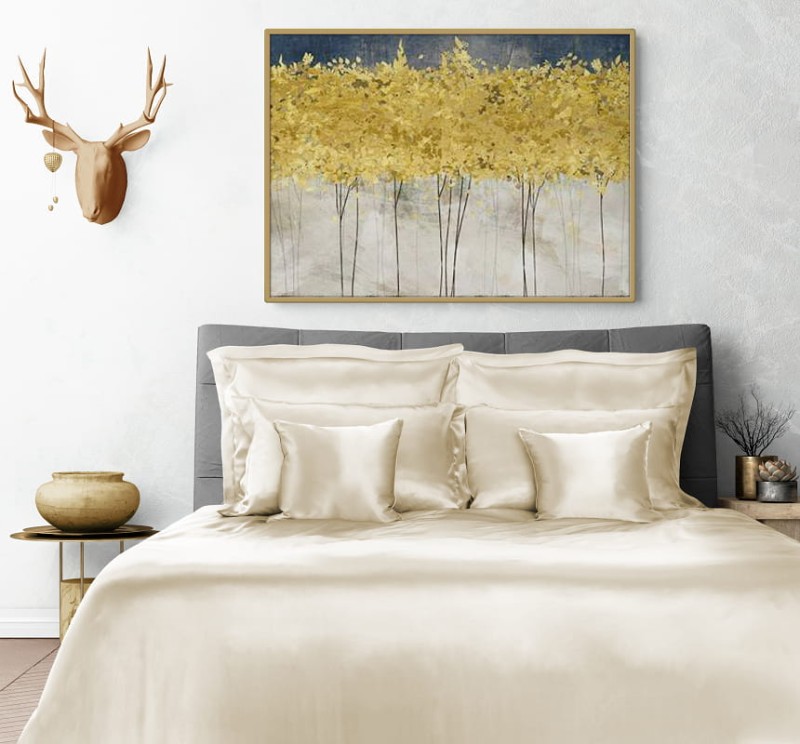 Zestaw: Seven 160/200+2x 70/80 Pościel jedwabna - kolor: Ecru