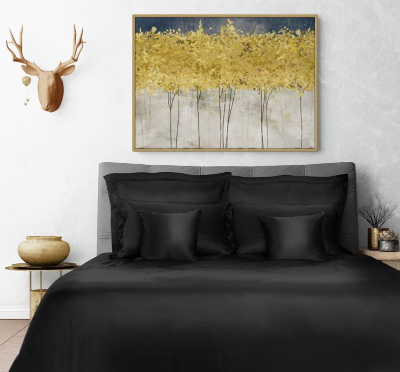 Zestaw: Seven 140/200+1x 70/80 Pościel jedwabna - kolor: Black 