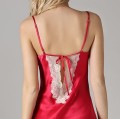  Ekskluzywna Jedwabna Damska Koszulka Nocna Malbery - Wzór:  Simple Red (M) - Zdjęcie 4