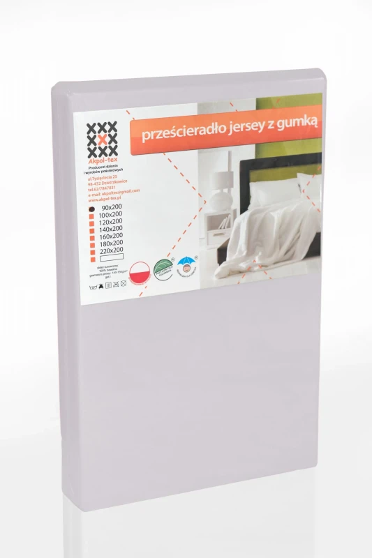 Prześcieradło Jersey  90/200/20 Antyalergiczne (z gumką) kolor: biały