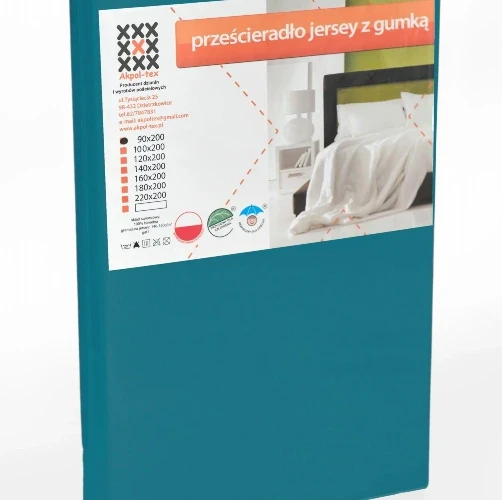 Prześcieradło Jersey  90/200/20 Antyalergiczne (z gumką) kolor: morski ciemny