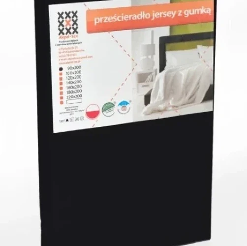Prześcieradło Jersey  90/200/20 (z gumką) kolor: czarny