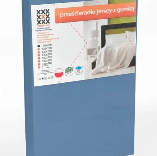 Prześcieradło Jersey  90/200/20 Antyalergiczne (z gumką) kolor: niebieski Niagara 15